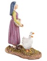 "Peasant woman with geese in painted resin, Landi economic series 10"