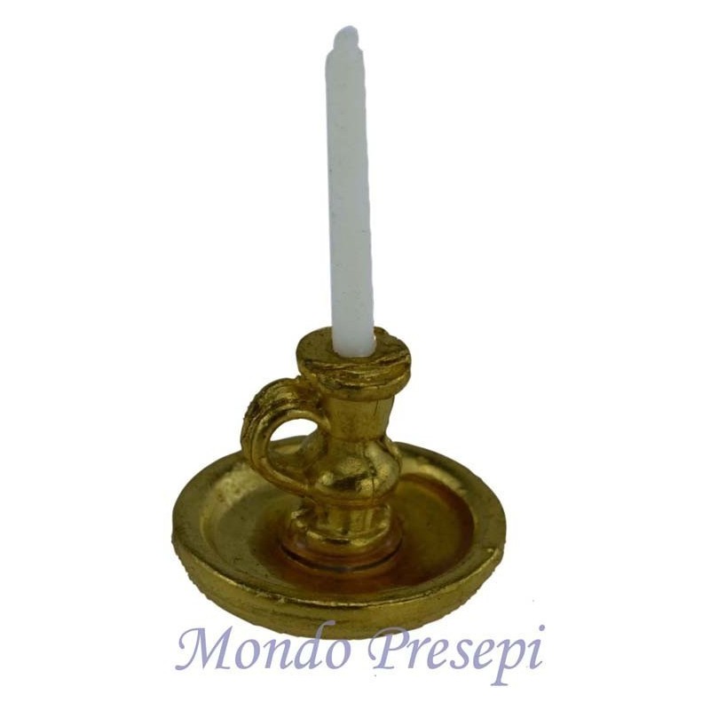 Candelero con vela de 3 cm de altura. Mundo Pesebres