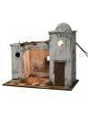 Casa araba illuminata cm 33x19,5x29,5 h legno, muschio