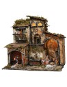 Presepe illuminato con fontana e forno funzionanti cm 46x32x45h