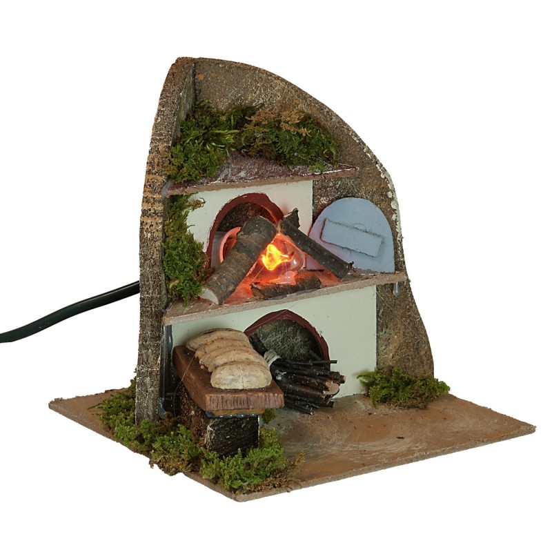 Bakery oven with working flame effect fire cm