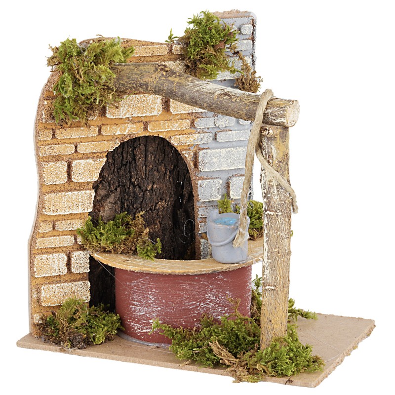 Pozzo per presepe cm 15x10x15,5 h well, resin, statues