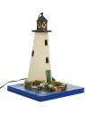 Faro con luce 3,5v effetto mare cm 13x13x18 h mare, muschio