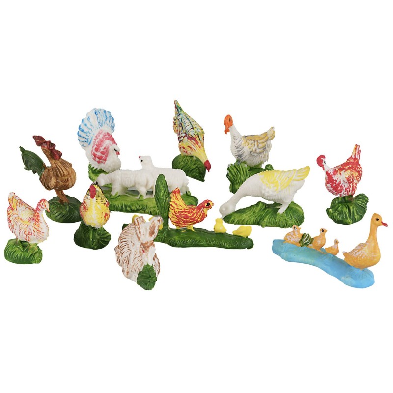 Set of 12 farm animals for 10 cm statues, they are