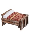 Letto matrimoniale cm 6x7x4 h minuterie presepe, miniature