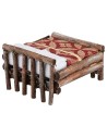 Letto matrimoniale cm 6x7x4 h minuterie presepe, miniature