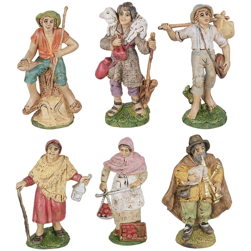 Set 6 statuine 10 cm per presepe altezza, presepe, statuine