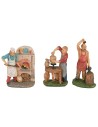 Set 6 statuine a lavoro 10 cm per presepe lavoro, presepe