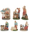 Set 6 statuine a lavoro 10 cm per presepe lavoro, presepe