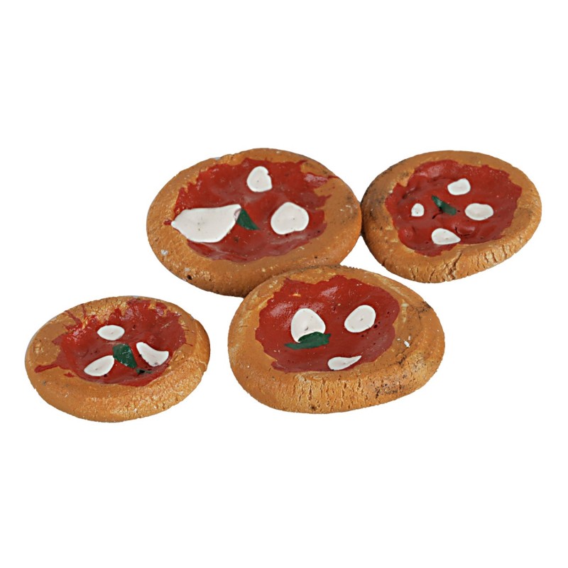 Set 4 pizze margherita ø 2 cm margherita, pizze Mondo Presepi