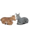 copy of Sitting ox and donkey set in resin for 20 cm statues