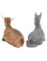 copy of Sitting ox and donkey set in resin for 20 cm statues