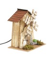 Windmill with working wooden blades, dimensions 16x11.5x17 cm (height).