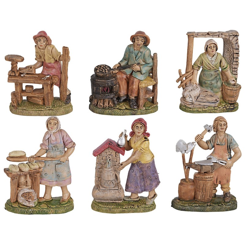 Artigiani in resina serie 10 cm per presepe Mondo Presepi