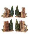 Case in lontananza con alberi cm 15x10x13 h per presepe Mondo