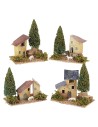 Case in lontananza con alberi cm 14x9x17 h per presepe Mondo