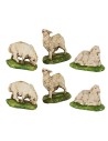 Set 6 pecore serie 5 cm per presepe Mondo Presepi