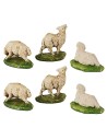 Set 6 pecore serie 5 cm per presepe Mondo Presepi