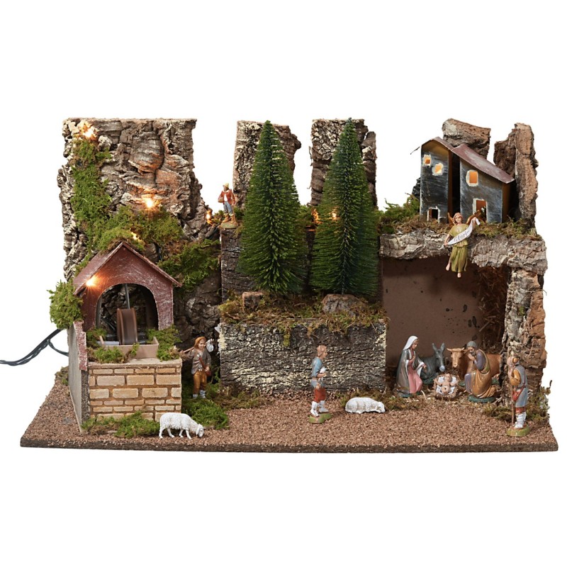 copy of Presepe illuminato con cascata funzionante cm 60x35x33h