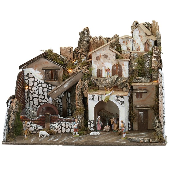 copy of Presepe illuminato con mulino elettrico cm 60x35x35h