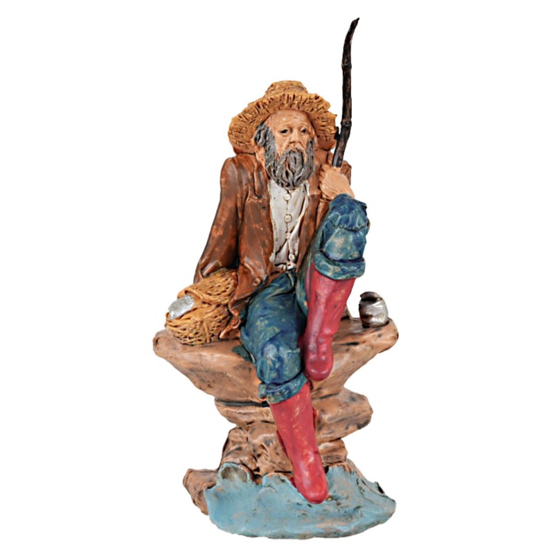 Statuina pescatore serie 13 cm per presepe Mondo Presepi