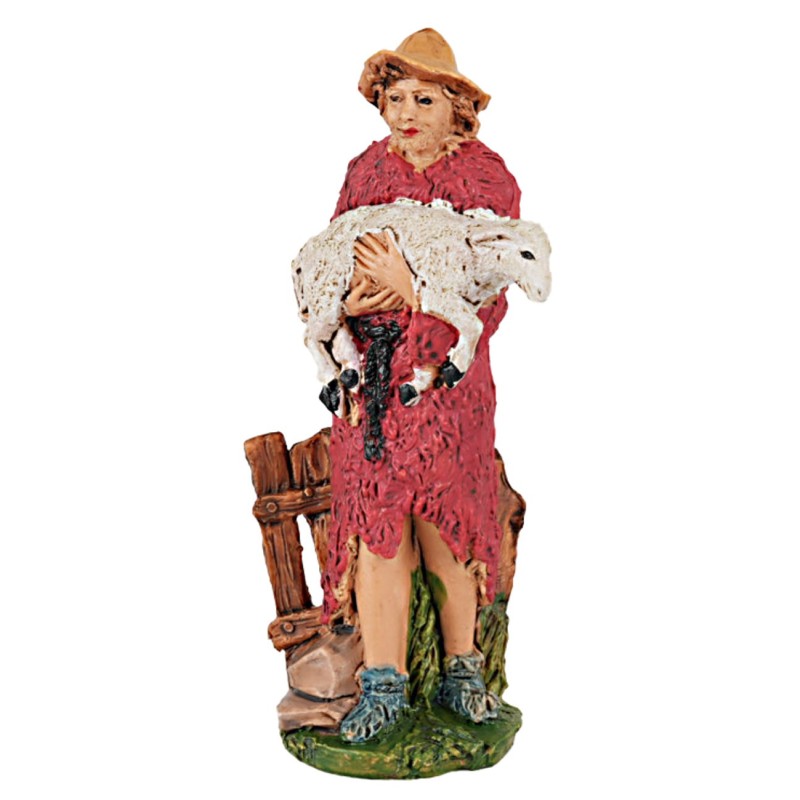 Statuina pastore con pecora serie 13 cm per presepe Mondo