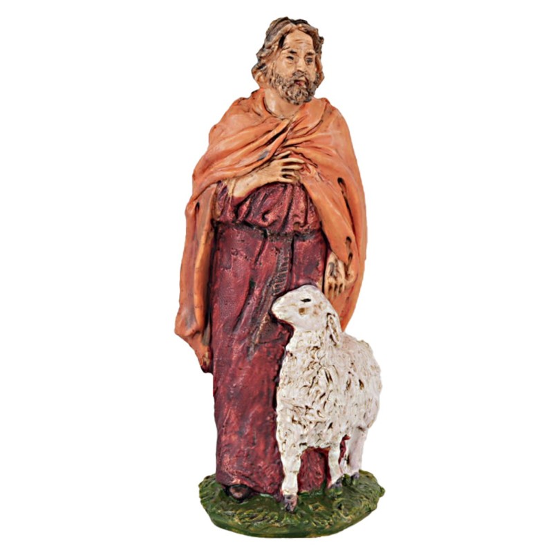 Statuina pastore con pecora serie 13 cm per presepe Mondo