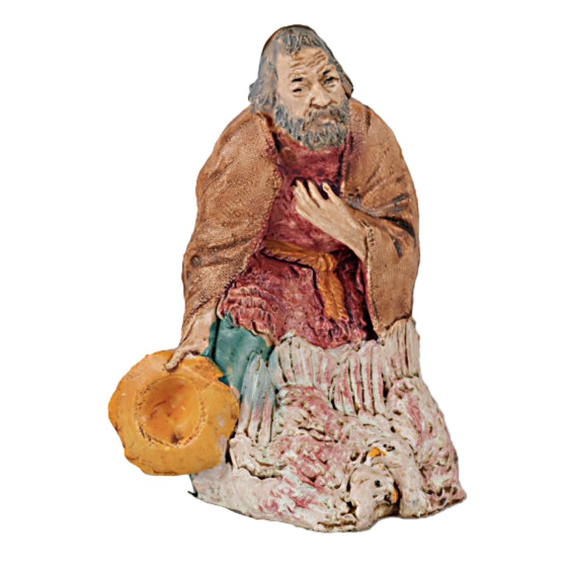 Statuina mendicante serie 13 cm per presepe Mondo Presepi