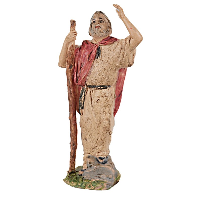 Statuina pastore con bastone serie 13 cm per presepe Mondo