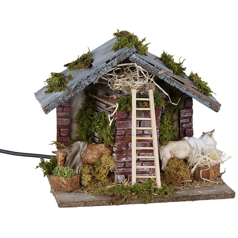 copy of Sheep moving at the manger cm 15x15x8 h