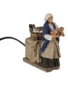 Donna con bimbo in braccio 12 cm in movimento per presepe Mondo