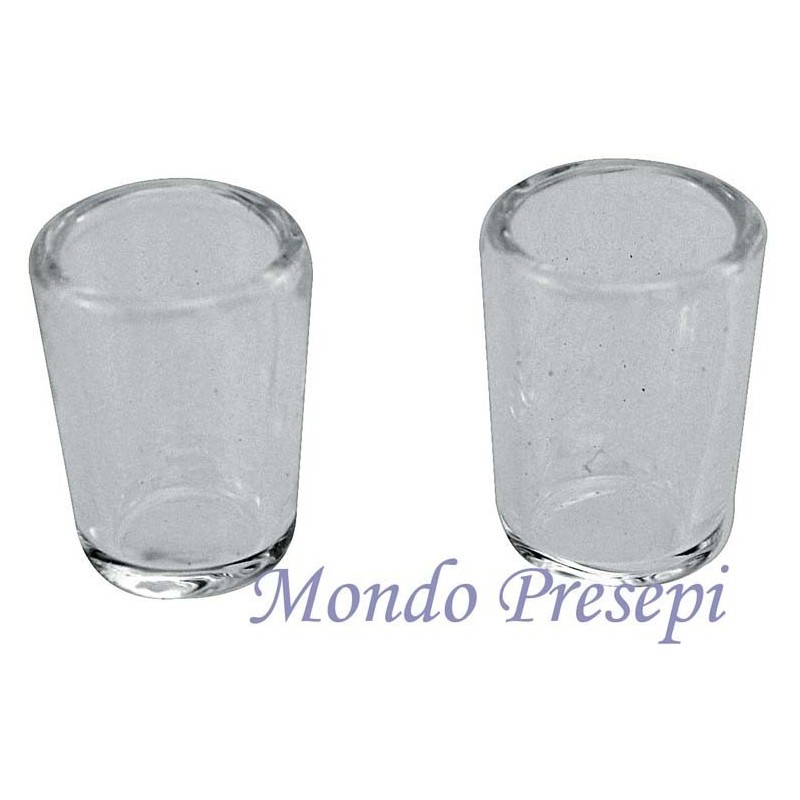 Set of 2 Glasses, glass mm 10x13 crib, house, dolls