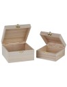 Set of two wooden boxes