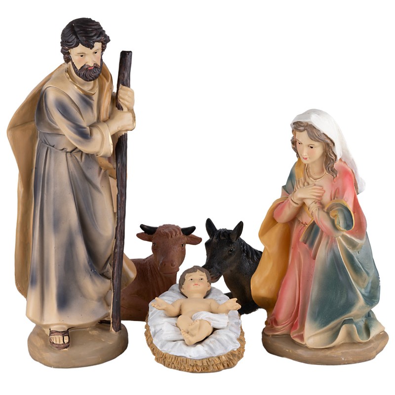 Conjunto de 11 figuras Natividad, Reyes Magos, ángel y pastor