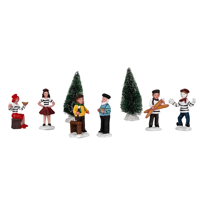 Conjunto de figuras para pueblo navideño de 8 piezas para pesebre Mundo.