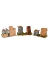 Set of 3 houses measuring 13x5x8 cm for Nativity scene by Mondo Presepi