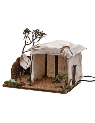 Illuminated Arab tent with working fire cm 30x22x25 h