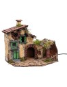 Casa con stalla illuminata cm 36x29x31 h per presepe Mondo