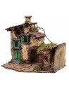 Casa con stalla illuminata cm 36x29x31 h per presepe Mondo