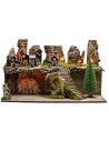 Presepe con luci e fontana funzionante cm 60x35x35 h per