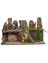 Presepe con luci e fontana funzionante cm 60x35x35 h per