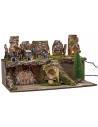 Presepe con luci e fontana funzionante cm 60x35x35 h per