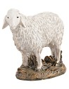 Sheep with head raised in painted resin, Landi economic series.