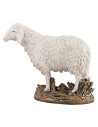 Sheep with head raised in painted resin, Landi economic series.