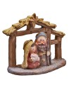 Natività naïf con capanna cm 7x3x6,5 h per presepe Mondo Presepi