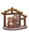 Natività naïf con capanna cm 7x3x6,5 h per presepe Mondo Presepi