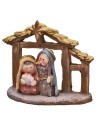 Natività naïf con capanna cm 7x3x6,5 h per presepe Mondo Presepi