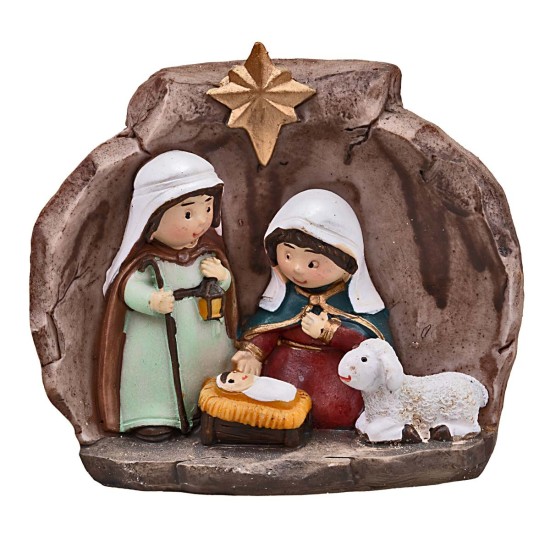 Natività naïf cm 7x3,5x7,5 h per presepe Mondo Presepi