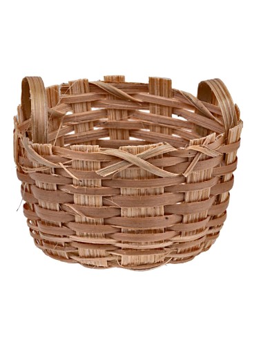 Wicker basket with handles, 3 cm high, for nativity scene, Mondo Presepi