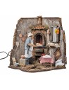 "Baker with fire 12 cm in motion and fire for Mondo nativity scene"